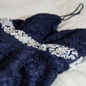 Dark Navy Blue Formal Dress